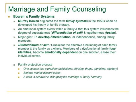 Maria Ramos, lead therapist, also sees married and unmarried couples dedicated to strengthening their relationship. . Marriage and family counselling ppt